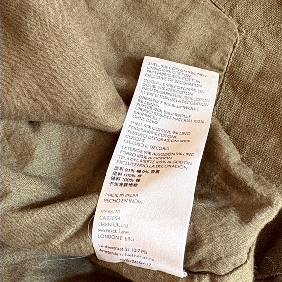 Anthropologie Olive Green Mini Skirt with Pink and Orange patchwork Embroidery L - Picture 4 of 6